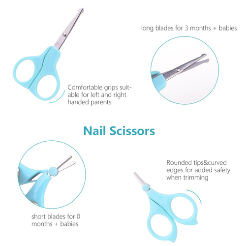 5 PCS Baby Grooming Kit Newborn Manicure Set Include 2 Safety Scissors,Nail with
