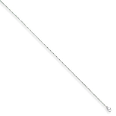 Pre-owned Diamond2deal Platinum Solid 1.4mm Oval Link 16 Inch Chain Necklace 2.82gram In White