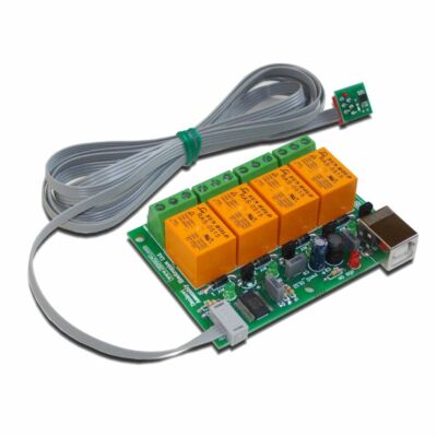 PC USB Four(4) Relay Board with temperature sensor for Home Automation