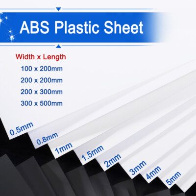 White ABS Plastic Sheet Plate Smooth Board Model Thick 0.5/0.8/1/1.5/2/3/4mm/5mm