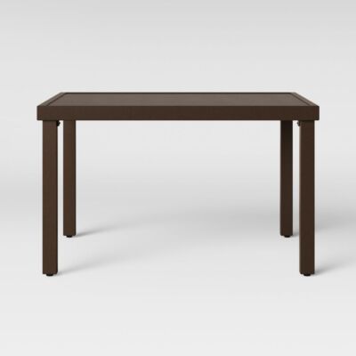 Квадратный журнальный столик Threshold Outdoor Patio на всепогодном металлическом каркасе, коричневый
