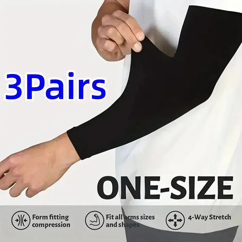 3 Pairs Summer UV Arm Sleeves - Breathable Sun Protection for Driving, Sports, H