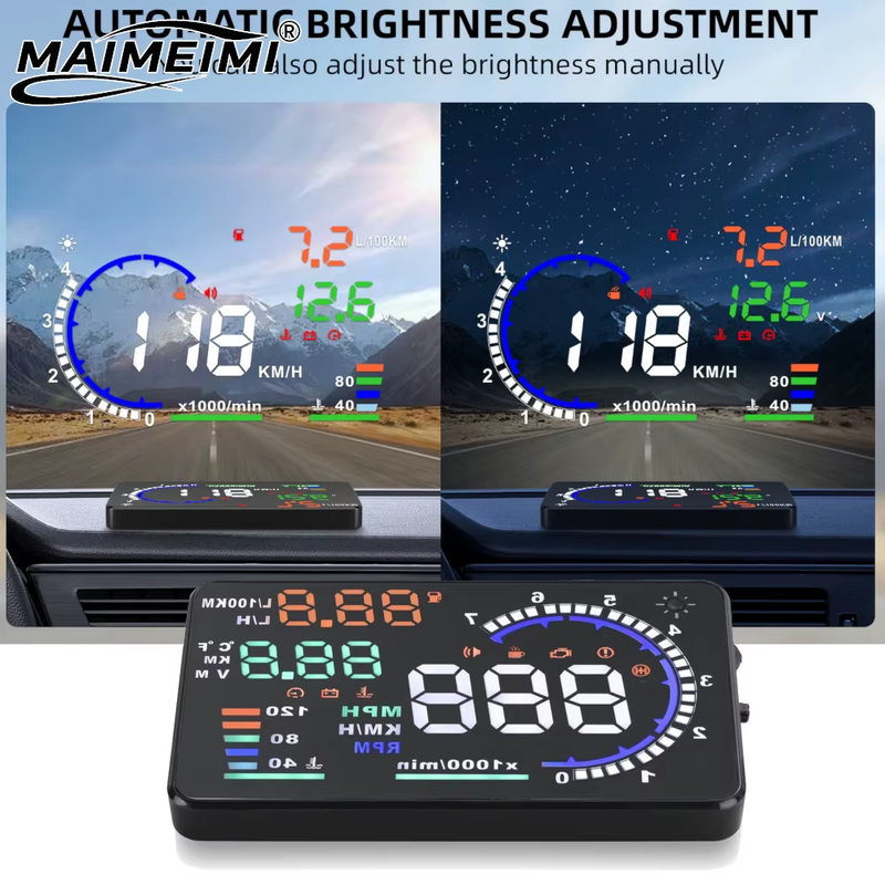 5.5" A8 hud OBD2 HUD LED Windshield Projector Car Head Up Display Speeding Warni