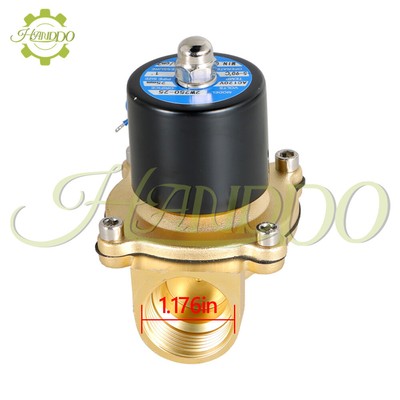 1'' AC Brass Electric Solenoid Valve 110V 120V Water Air Gas Viton NC 110VAC