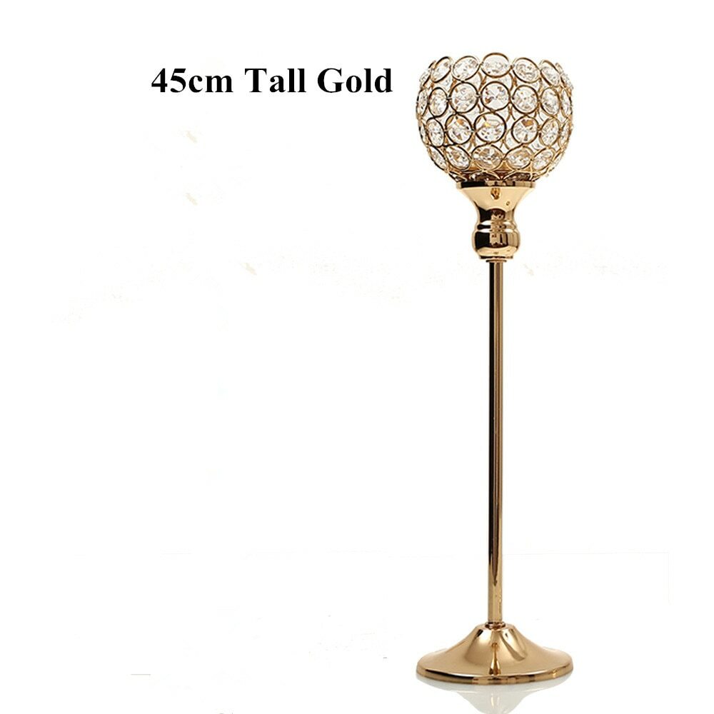 Candle Holders Crystal Tealight Metal Glass Decoration Candlesticks Hogar Modern
