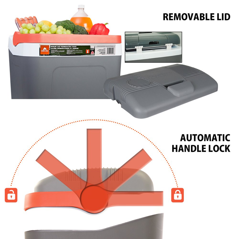 Highline 12V Iceless 30 Cans 24 L/26Qt Electric Cooler, Portable Tr