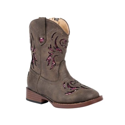 

Roper Glitter Breeze Inlay Square Toe Cowboy Toddler Girls Brown Casual Boots 0, Коричневый, Roper Glitter Breeze Inlay Square Toe Cowboy Toddler