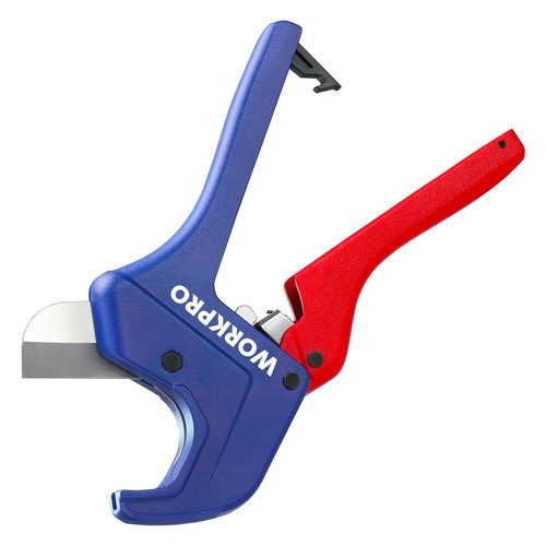 WORKPRO Ratchet PVC Pipe Cutter for PEX/PPR Hoses, 2-1/2 in Cut