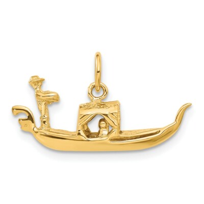 Pre-owned Skyjewelers Real 14kt Yellow Gold 3d Gondola Charm