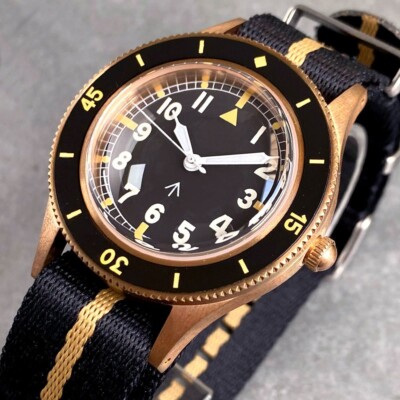 CUSN8 Solid Bronze 20ATM Tandorio Black Dial NH35A Automatic Mens Wrist Watch
