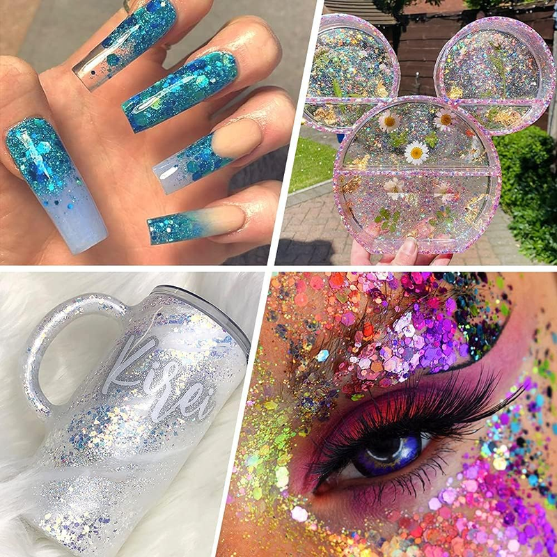 Chunky and Fine Glitter Mix,  36 Colors Chunky Sequins & Fine Glitter Powder Mix