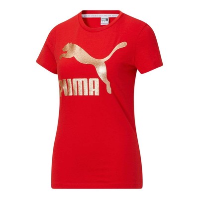 

Футболка Puma Crystal Galaxy Logo с круглым вырезом и коротким рукавом женская, размер , повседневная футболка, Красный
