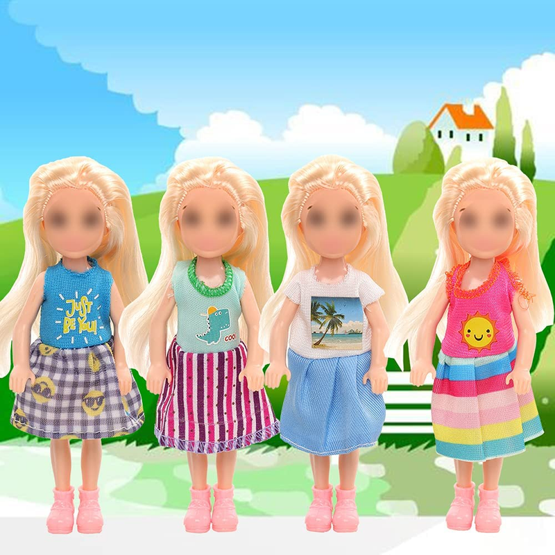 12Pc Chelsea Girl Doll Clothes Dress and Shoes 6 Inch