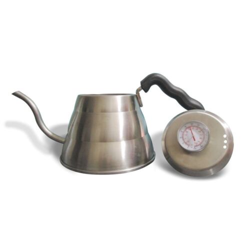 Herbal Delight 1L Stainless Steel Tea Kettle with Built-In Thermometer Gooseneck