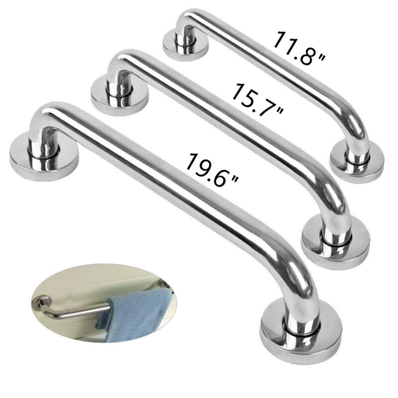 1/2Pcs Hand Assist Stainless Steel Grab Bar Bathroom Safety Handicap Shower Tub 