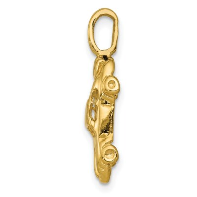 Pre-owned Superdealsforeverything Real 14kt Yellow Gold 3d Sports Car Charm