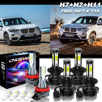 H7 H7 LED Headlight Bulbs Kit High Low Beam H11 Fog Lights For BMW X1 X3 320i