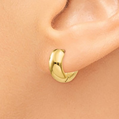 Pre-owned Superdealsforeverything Real 14kt Yellow Gold Hinged Hoop Earrings