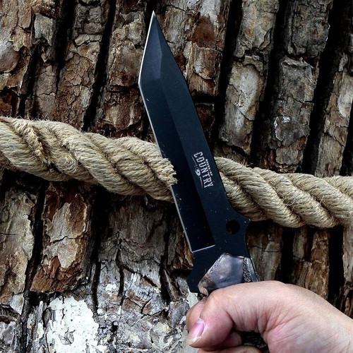 MOSSY OAK 2 Piece Fixed Blade Hunting Knife Set Full Tang Handle Sheath Included