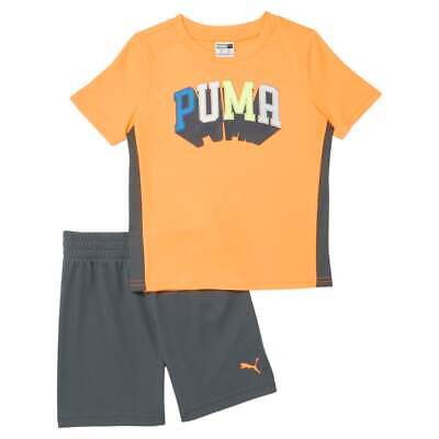 

Puma Interlock Graphic TwoPiece Set Оранжевые повседневные топы для малышей для мальчиков 858644-03, Оранжевый, Puma Interlock Graphic TwoPiece Set Toddler