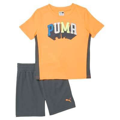 Puma Interlock Graphic TwoPiece Set Оранжевые повседневные топы для малышей для мальчиков 858644-03