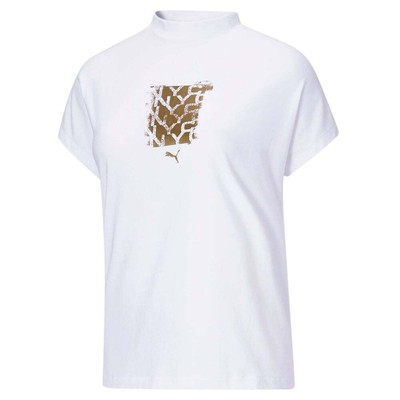 

Футболка Puma Nyc Cap Sleeve Mock Tee Женская белая спортивная повседневная 586461-52, Белый