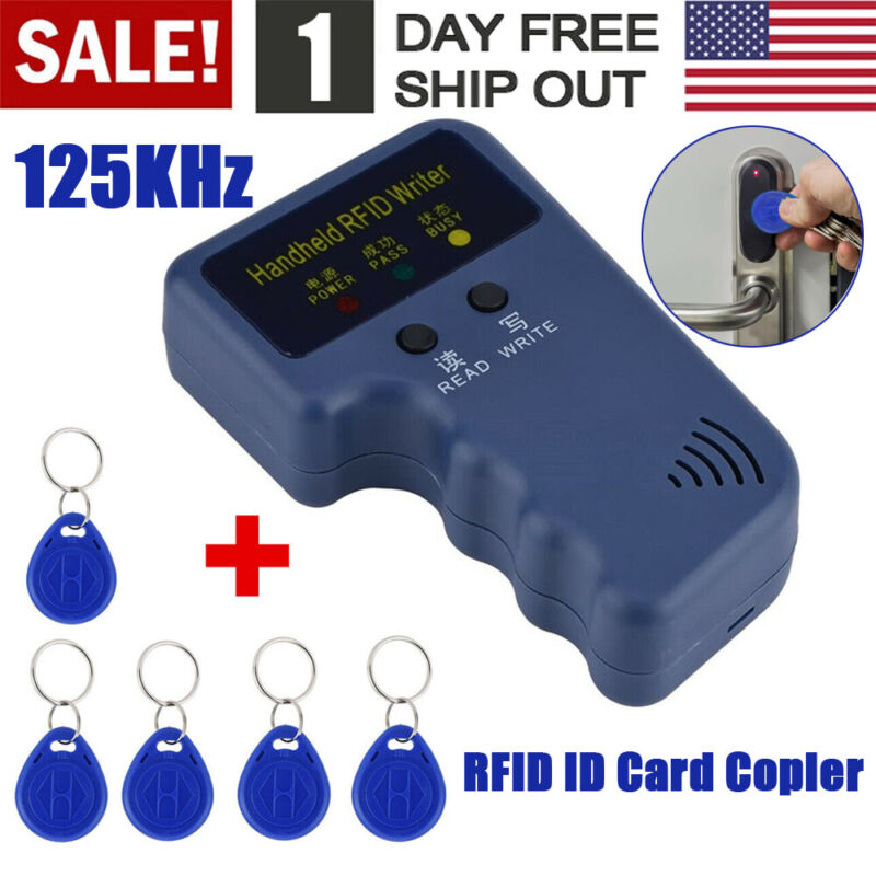 Handheld RFID ID Card Copier Key Reader Writer Duplicator 125KHz+5PCS Tags US