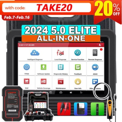 2024 LAUNCH X431 PRO V5.0 Bidirectional Car Diagnostic Scanner Tool Key Coding