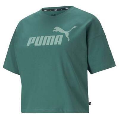 

Футболка с круглым вырезом Puma Essentials Cropped Logo Женские зеленые повседневные топы 586267-4, Зеленый