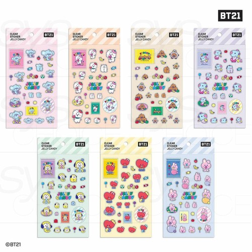 BTS BT21 Official Goods Clear Sticker Jelly Candy Ver 7SET +