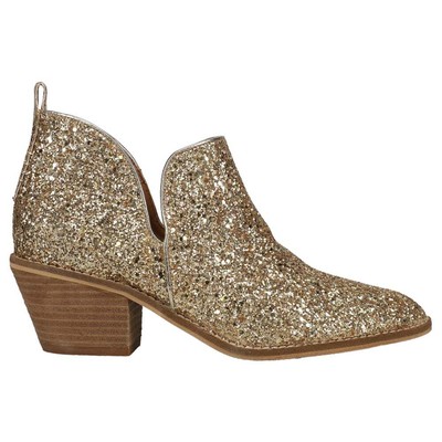 

Corkys Glow Up Glitter Round Toe Cowboy Boots Womens Size 6 M Casual Boots 80-, Золотой, Corkys Glow Up Glitter Round Toe Cowboy Booties