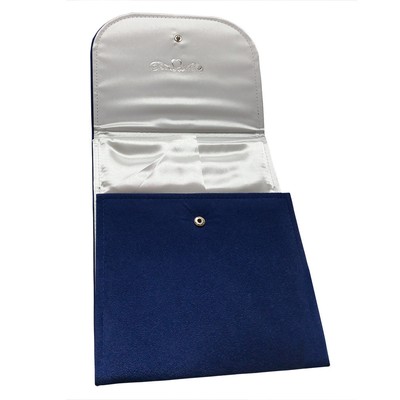 Blue Velvet Jewelry Folder Organizer Storage Display Gift Box for Necklace