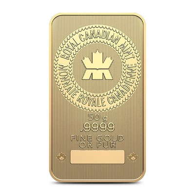50 Gram (RCM) Royal Canadian Mint Gold Bar (New w/ Assay)
