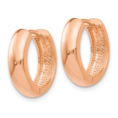 Pre-owned Skyjewelers Real 14kt Rose Gold Round Hinged Hoop Earrings In Pink