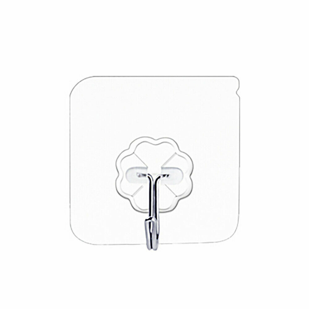 20-40pcs Adhesive Sticky Hooks Heavy Duty Clear Wall Seamless  Hooks Hangers US