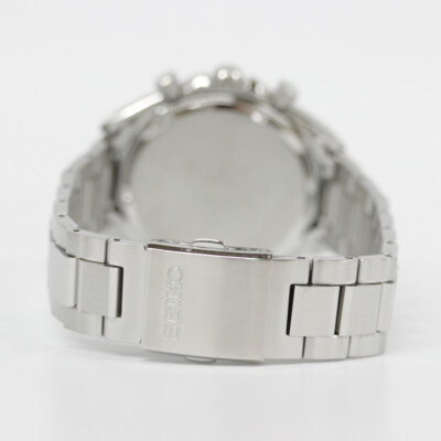 Pre-owned Seiko Selection Sbpy163 Analog Solar Powered Sapphire Crystal Navy Silver