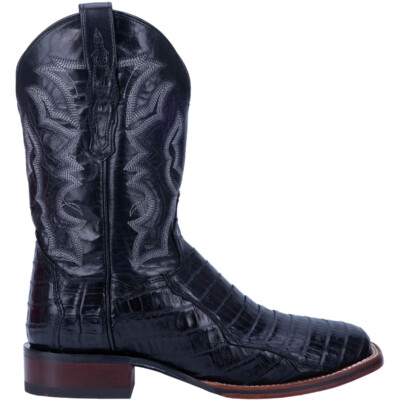 Dan Post Boots Kingsly Caiman Square Toe Cowboy  Mens Black Casual Boots DP4805