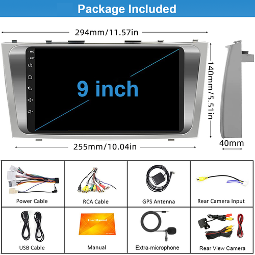 Android 13 Apple CarPlay GPS Navi BT For Toyota Camry 2007-2011 Car Stereo Radio