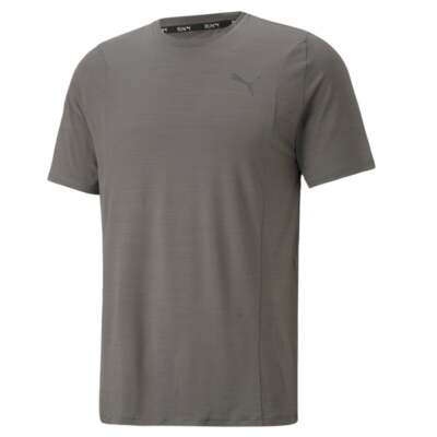 Puma Cloudspun Crew Neck Short Sleeve Running Athletic T-Shirt Mens Grey Casual