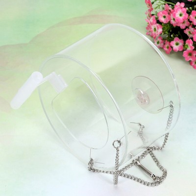  Birds Feeding Bowl Clear Feeder Round Tray Hanging Transparent Serving Acrylic