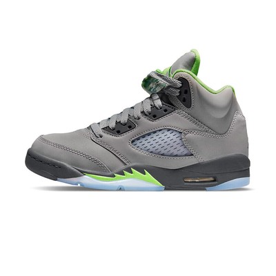 Big Kids Jordan 5 Retro Green Bean Серебристый/Зеленая фасоль-Кремнево-серый (DQ3734 003)