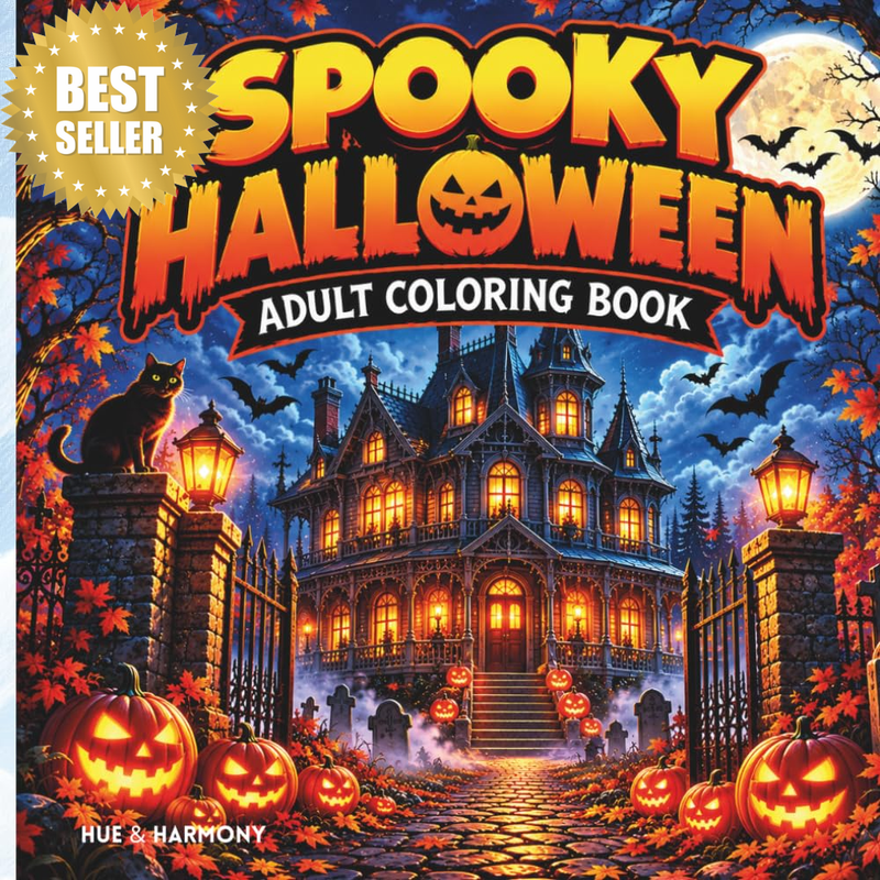 Spooky Halloween Coloring Book for Adults: Beautiful Coloring Book Images of Hau