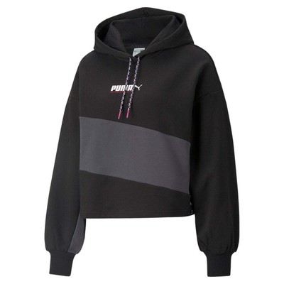 

Puma International Pullover Hoodie Женская черная повседневная верхняя одежда 531649-51, Черный