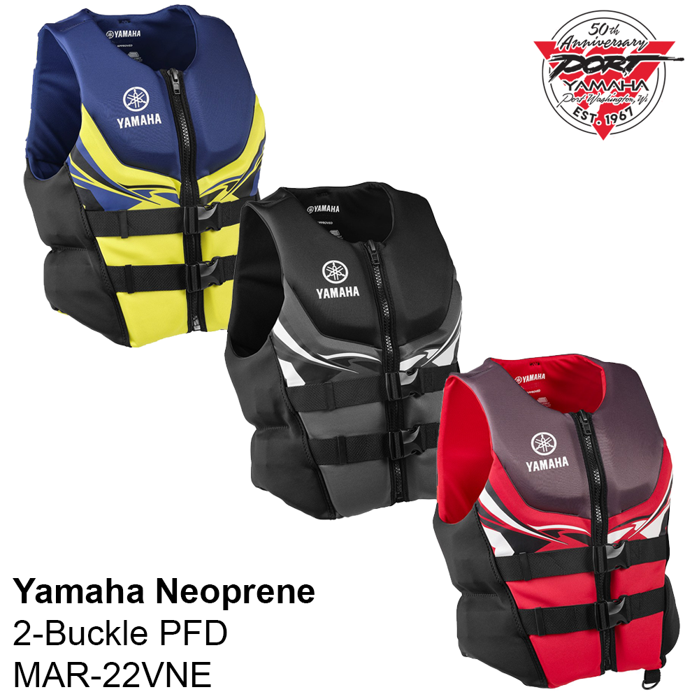 NEW Yamaha Men's Neoprene 2-Buckle PFD Life Jacket Vest Red Blue Black MAR-22VNE