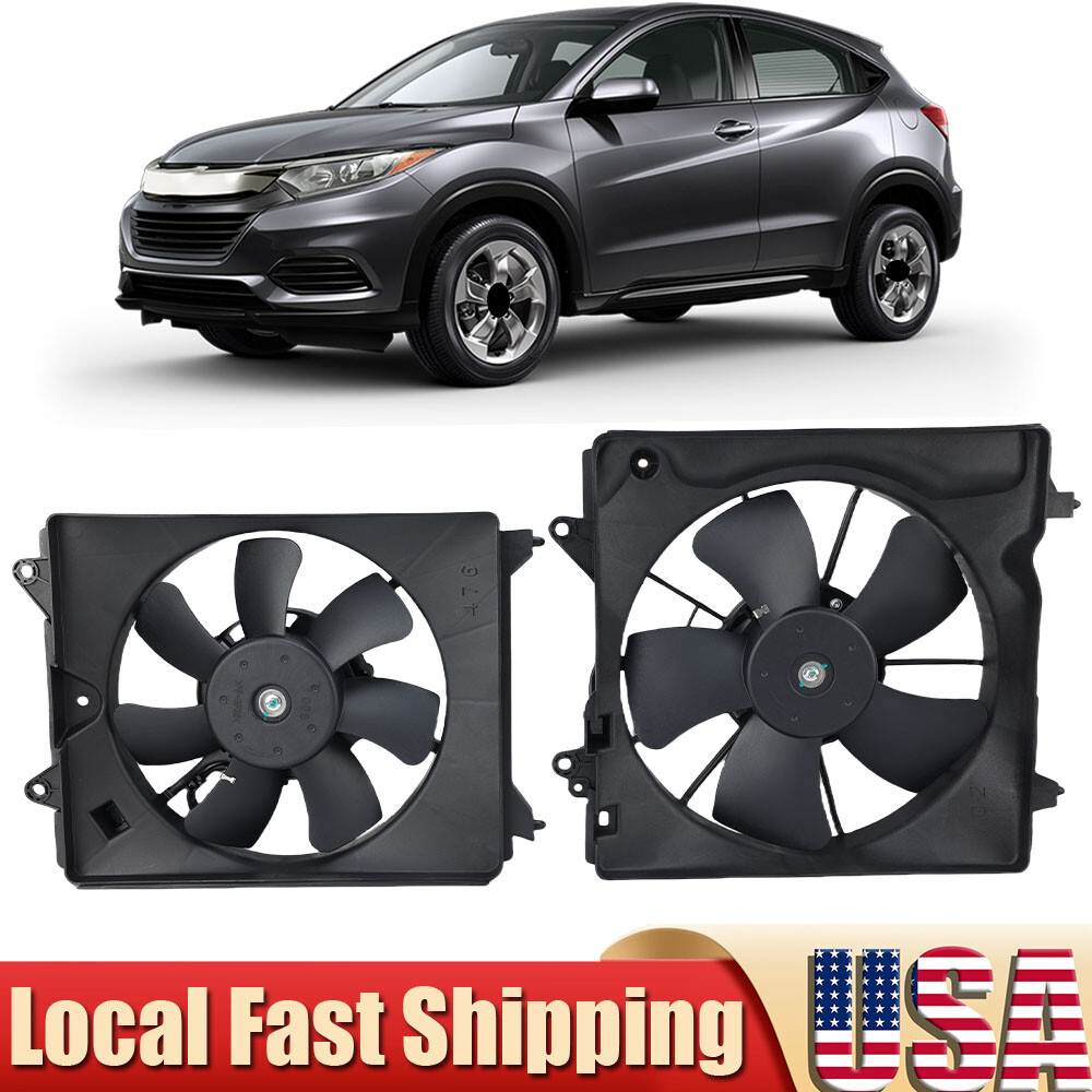 AC Condenser and Radiator Cooling Fan Assembly For 2016 2017 2018 Honda HR-V