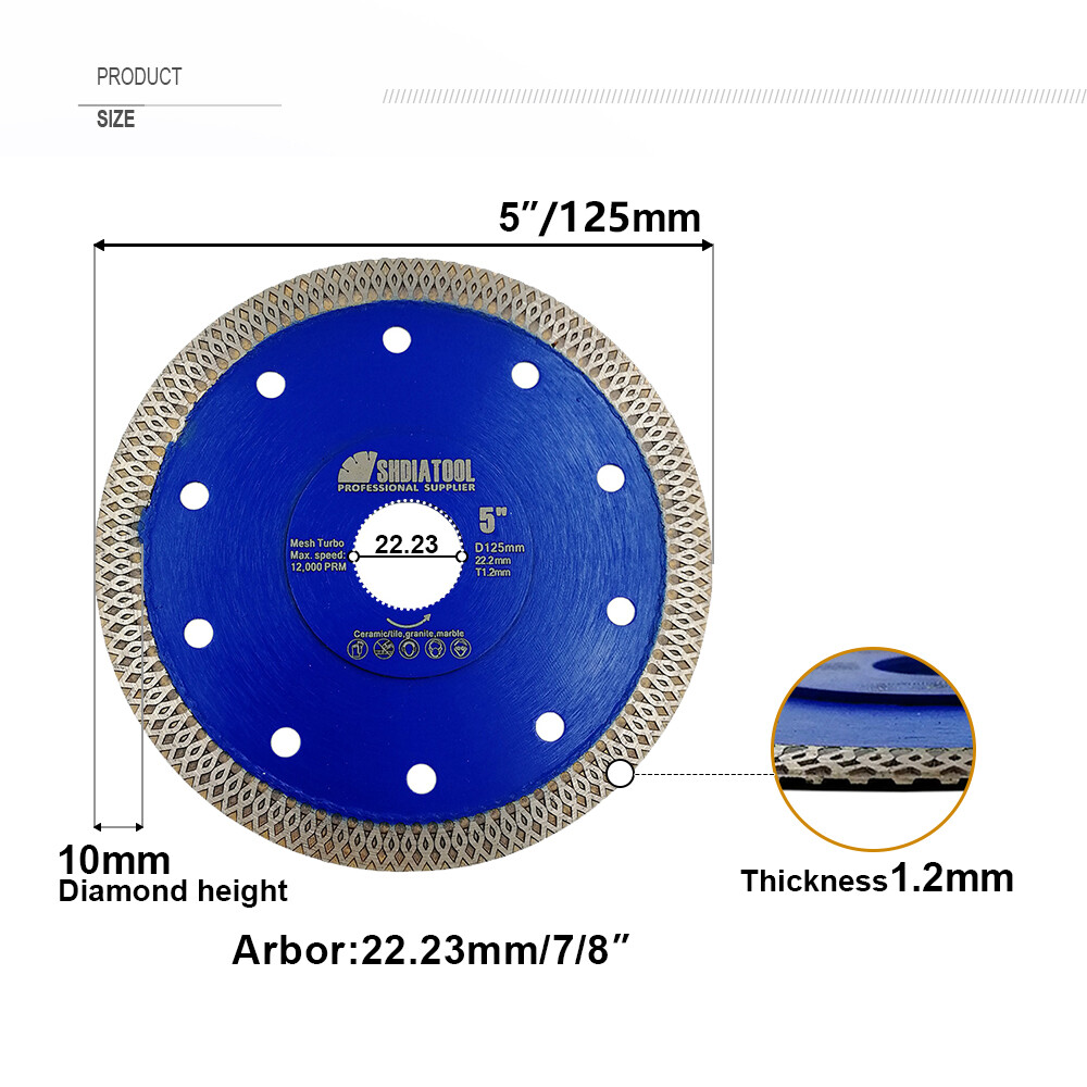 4"/4.5"/5" Diamond Saw Blade Ceramic Tile Marble Dry Cutting Disc Cutter Wheel