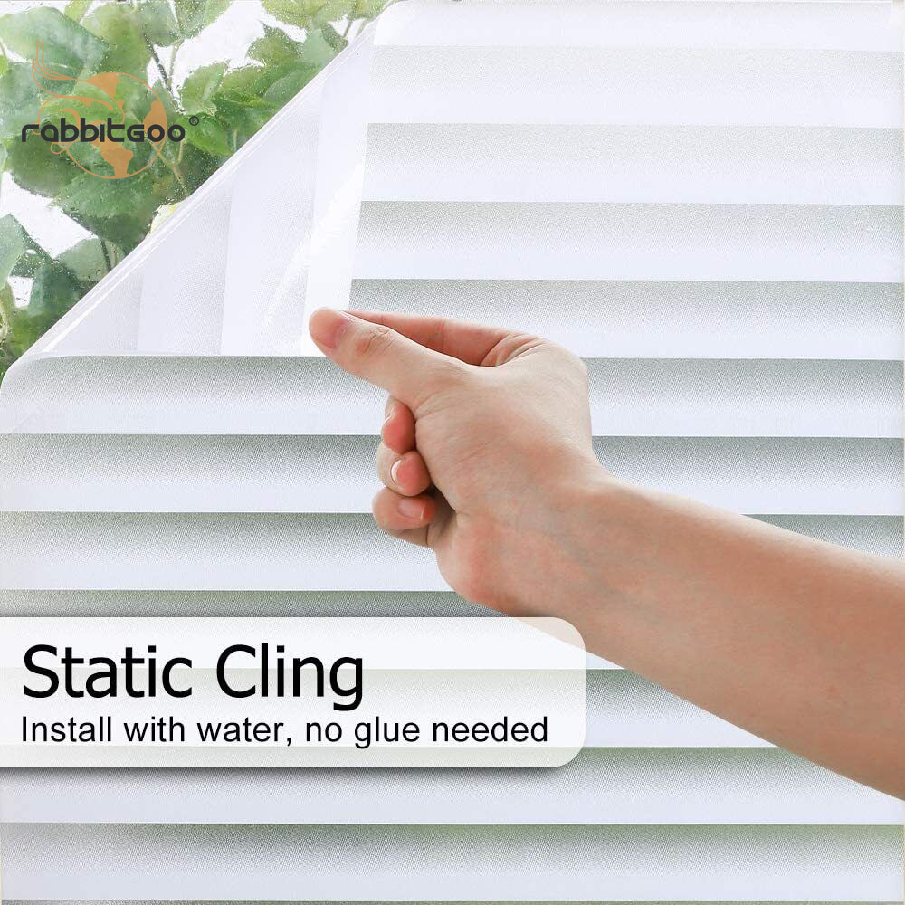 rabbitgoo Window Privacy Film Frosted Blinds Static Cling Anti-UV for Bathroom