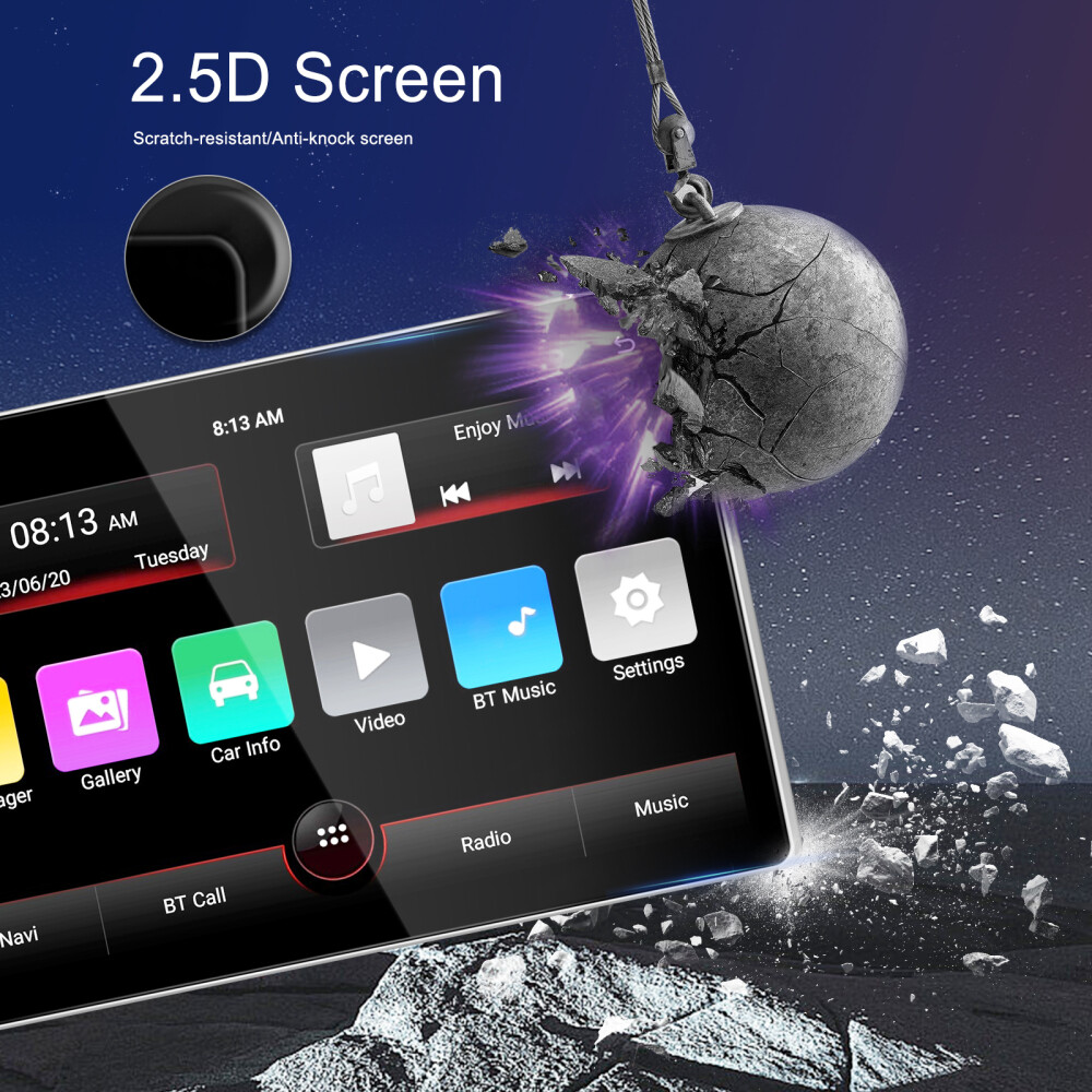 Android 13 10.4'' 1 Din Carplay Car Radio GPS WIFI BT Touch Screen Stereo Camera