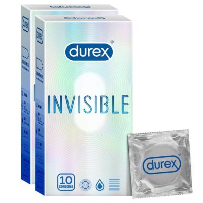 Durex Invisible Super Ultra Thin Condoms for Men   10 Count (Pack of 2)