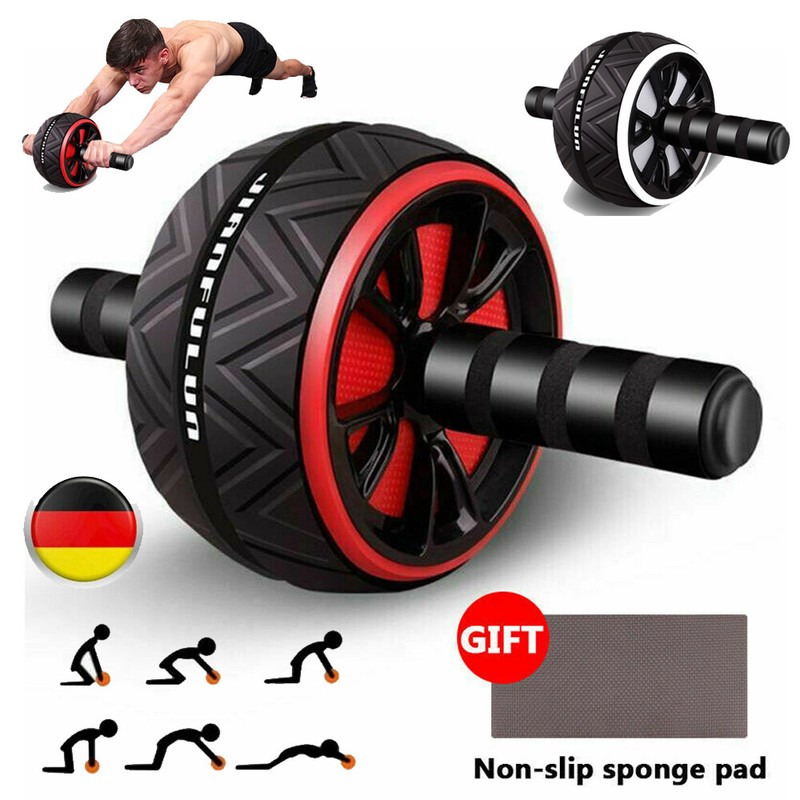 Bauchroller AB Wheel Bauchtainer Bauchmuskeltrainer Fitness Mit Kniepad Matte DE